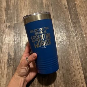 Polar Camel Blue Thermos “And Just Like That I Became An Essential Worker” Mug